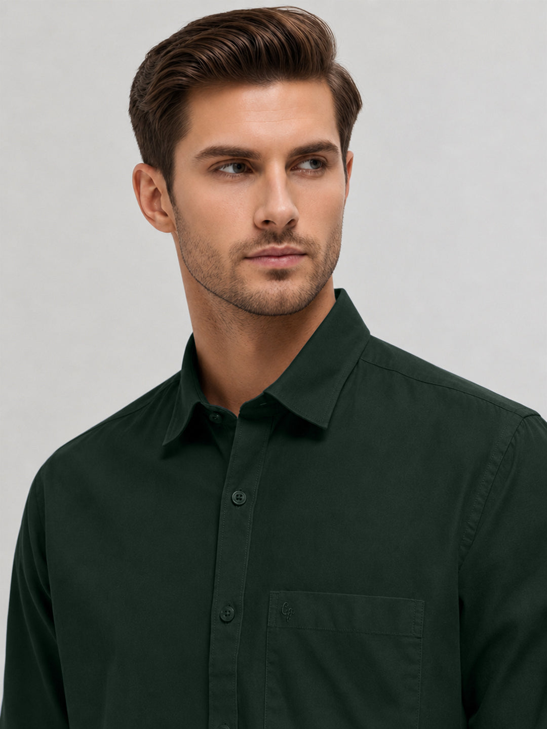 Mint Emerald Plain Casual Shirt