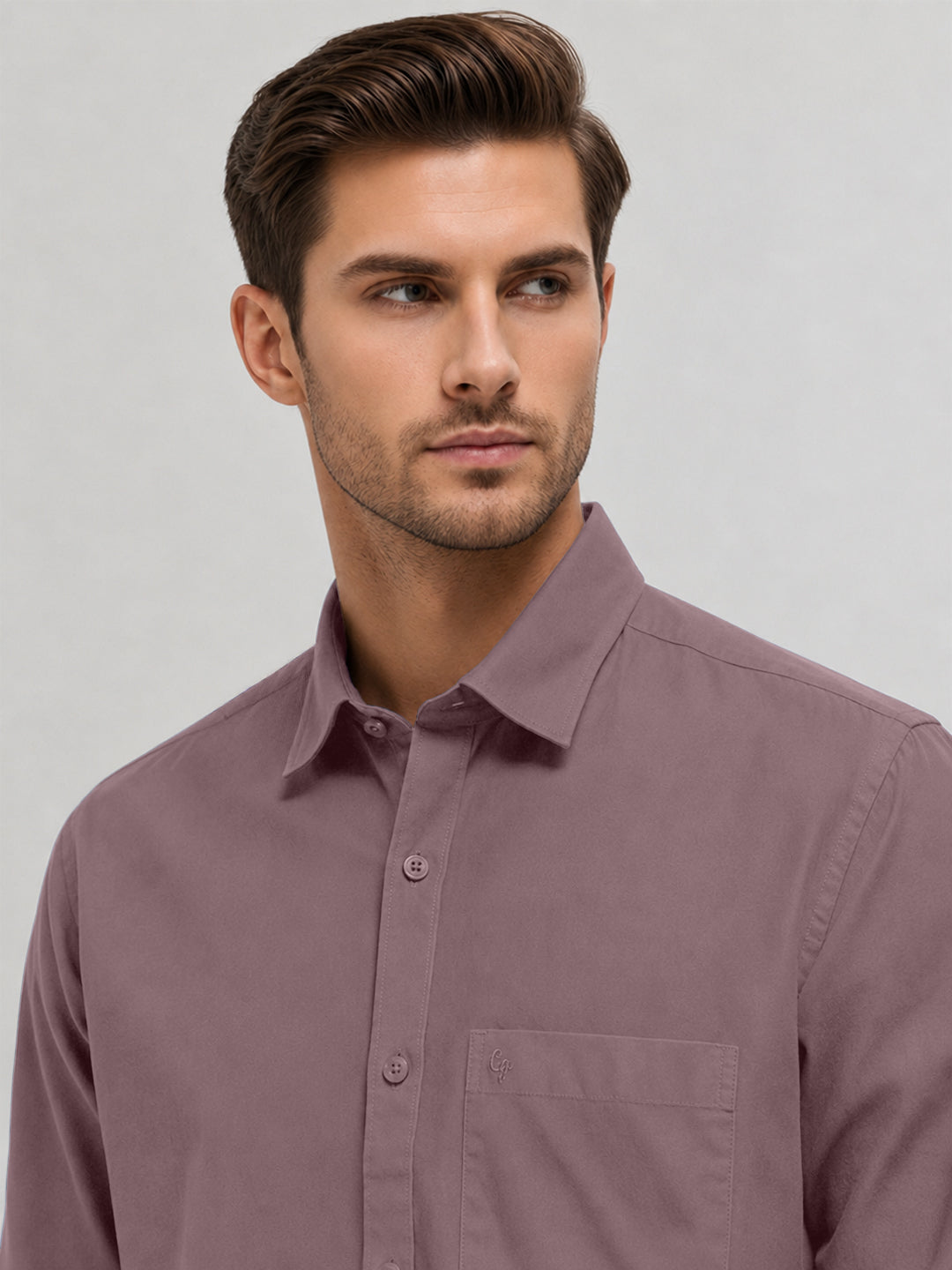 Ashen Rose Plain Casual Shirt