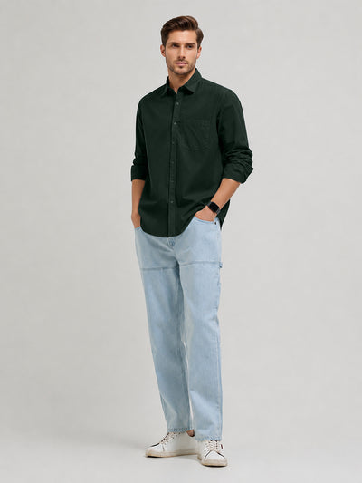 Mint Emerald Plain Casual Shirt