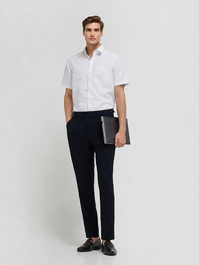 Ivory White Textured Formal Shirt