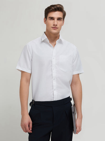 Ivory White Textured Formal Shirt