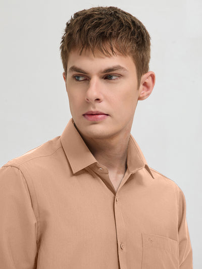 Pale Coral Plain Formal Shirt
