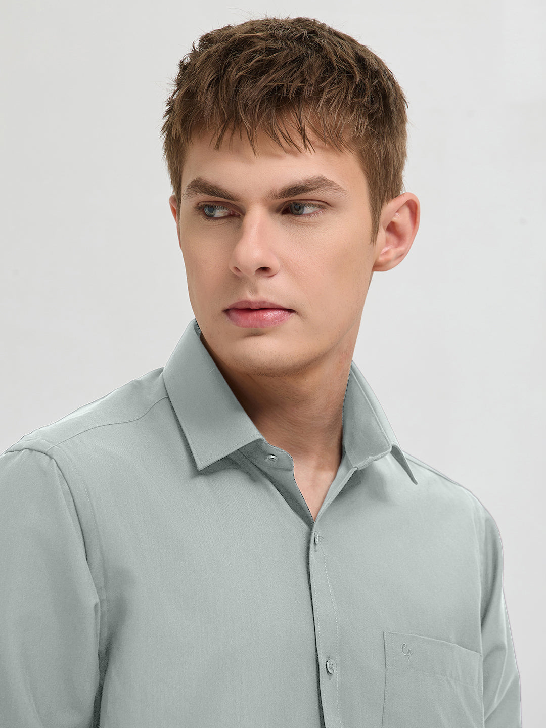 Pale Sage Plain Formal Shirt