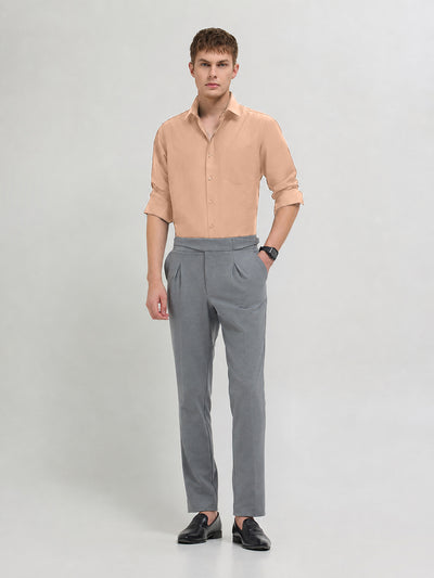 Pale Coral Plain Formal Shirt
