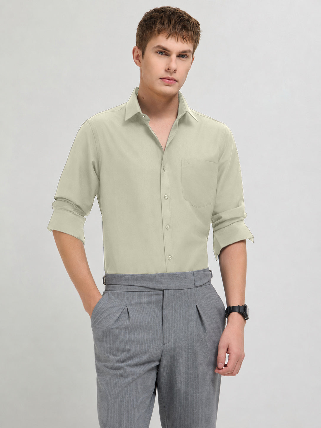 Mint Frost Plain Formal Shirt