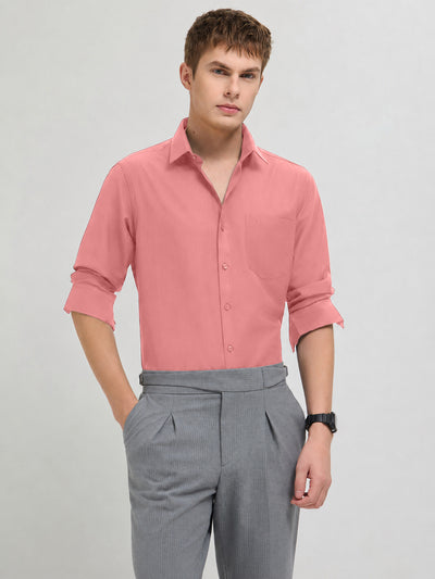 Petal Pink Plain Formal Shirt