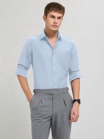 Pale Sky Blue Plain Formal Shirt
