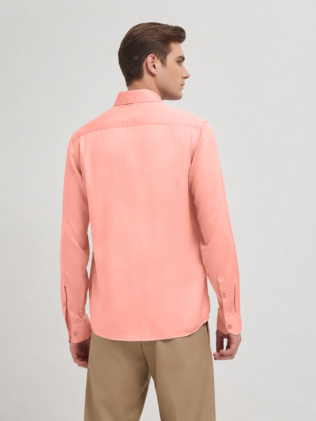Blush Pink Plain Casual Shirt