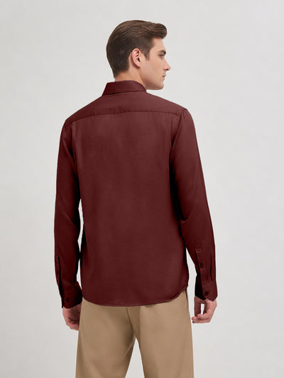 Royal Maroon Plain Casual Shirt