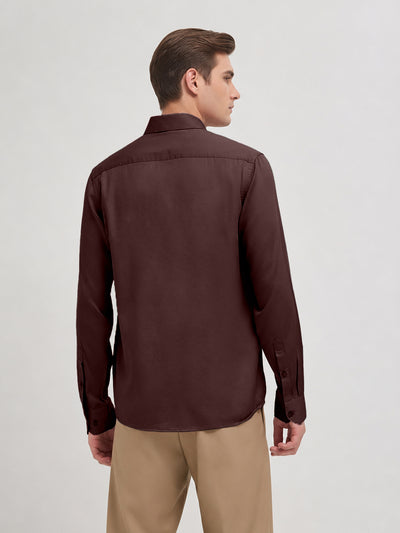 Dark Wine Plain Casual Shirt