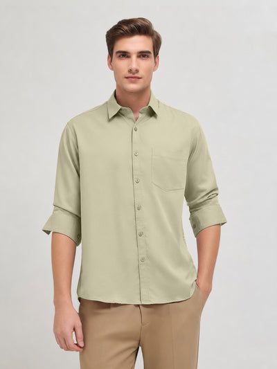 Frosted Sage Plain Casual Shirt