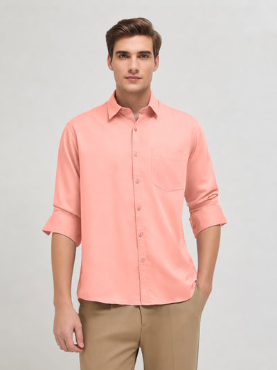 Blush Pink Plain Casual Shirt