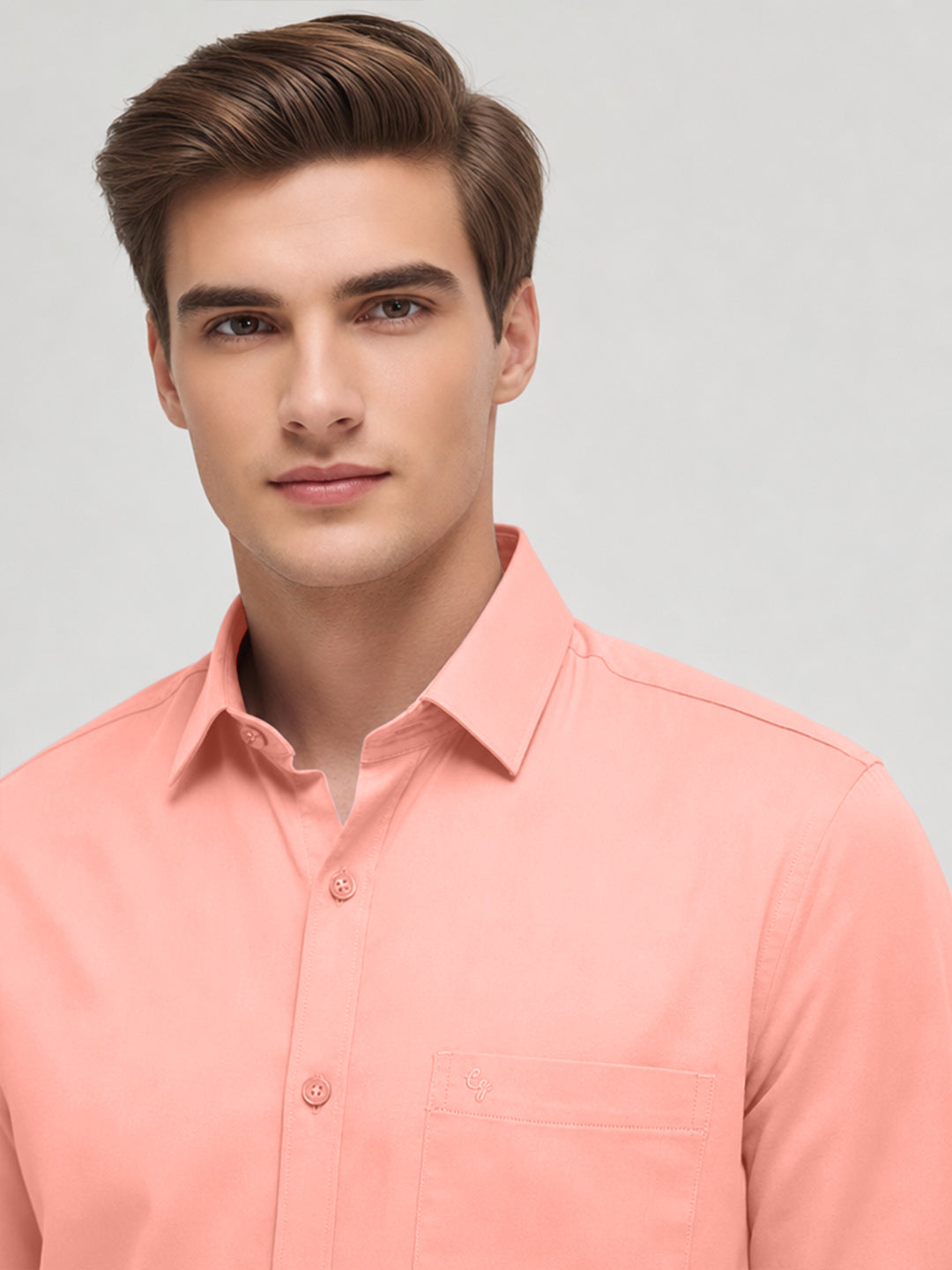 Blush Pink Plain Casual Shirt