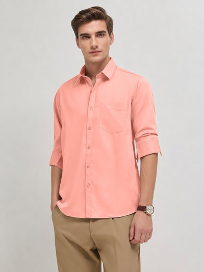 Blush Pink Plain Casual Shirt