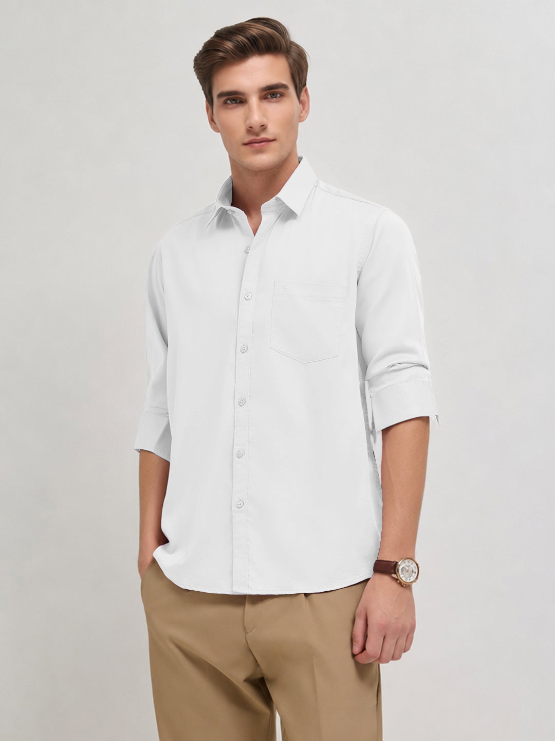 White Plain Casual Shirt