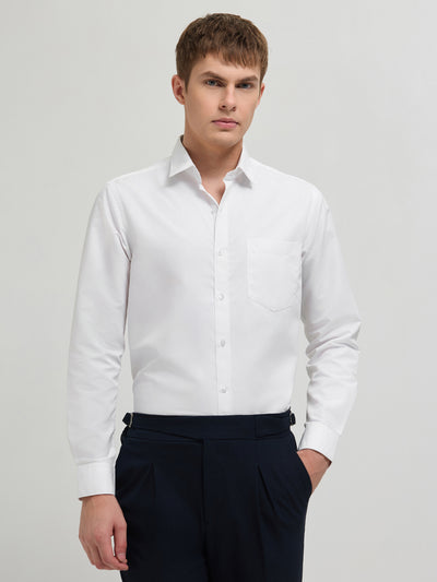 Crystal White Tonal Texture Formal Shirt