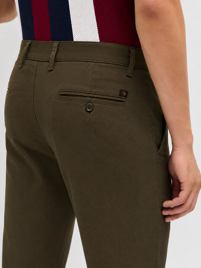 Sage Grey Solid Casual Trousers