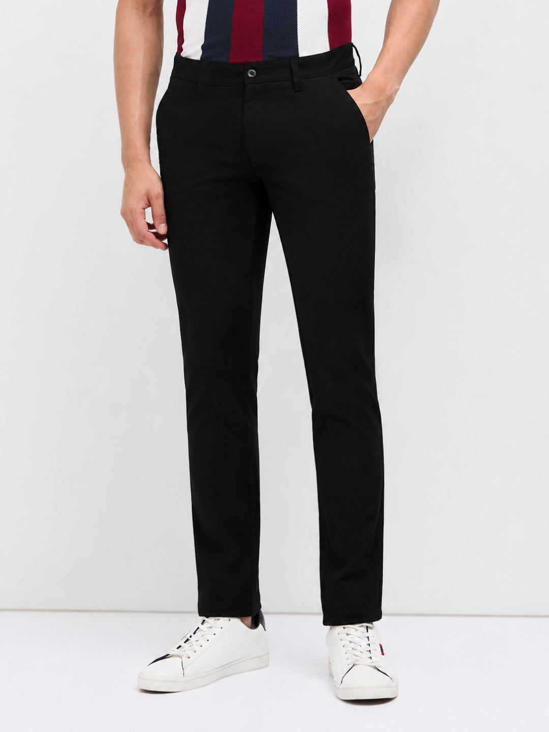 Black Solid Casual Trousers