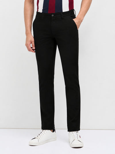 Black Solid Casual Trousers