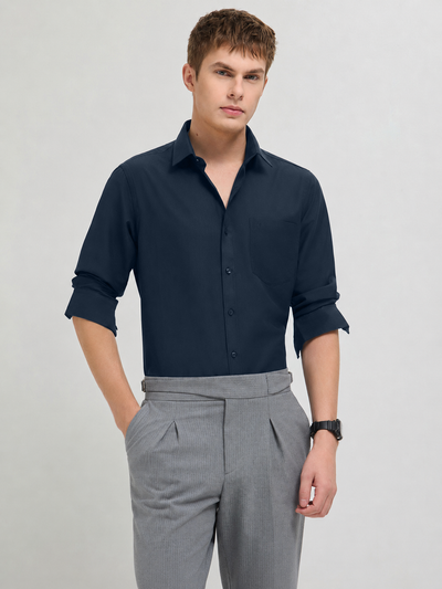 Storm Blue Plain Formal Shirt