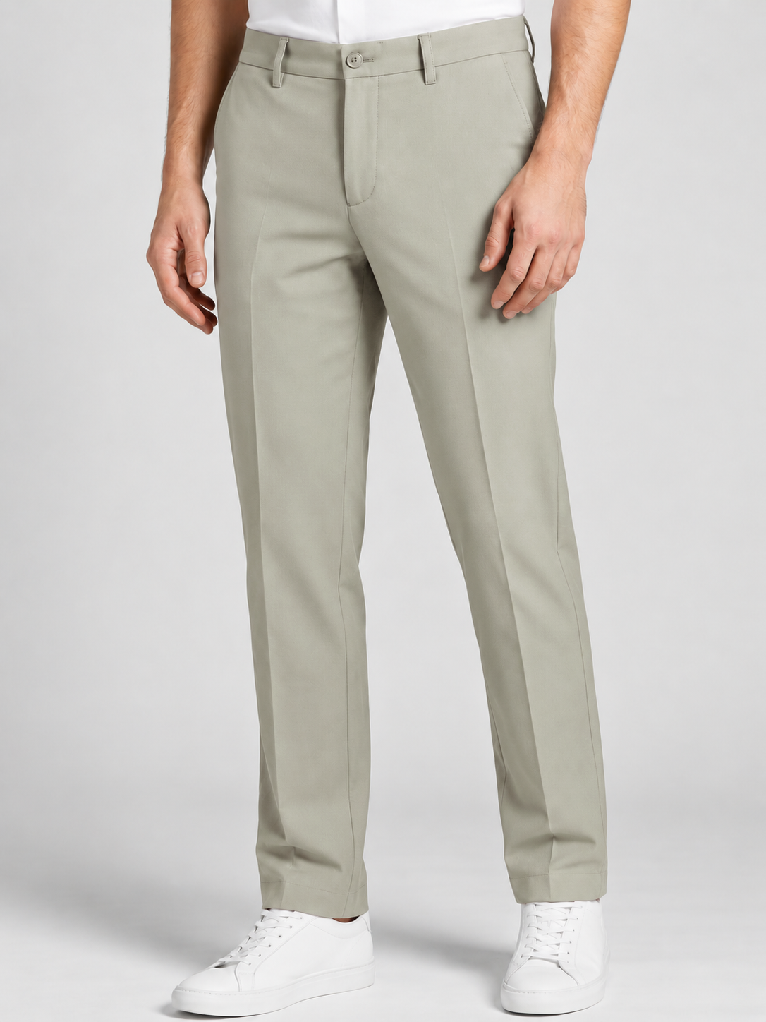 Pista Grey Solid Casual Trousers