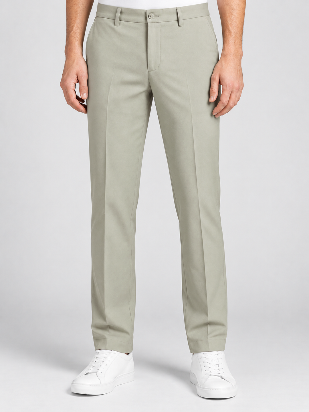 Pista Grey Solid Casual Trousers