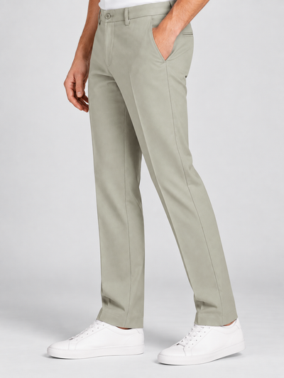 Pista Grey Solid Casual Trousers