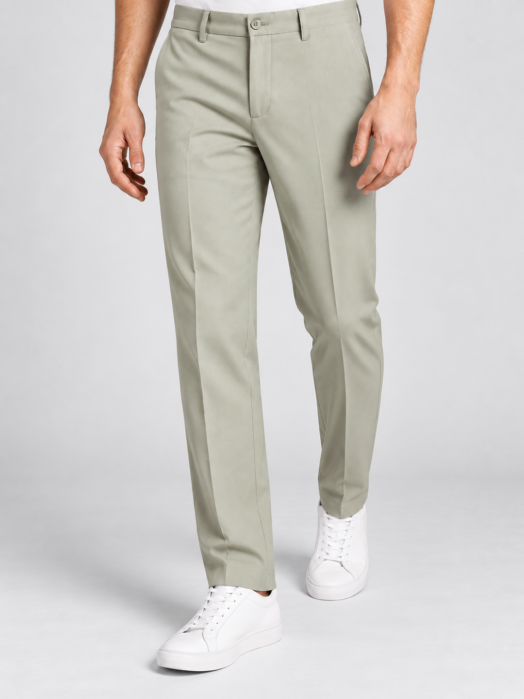 Pista Grey Solid Casual Trousers