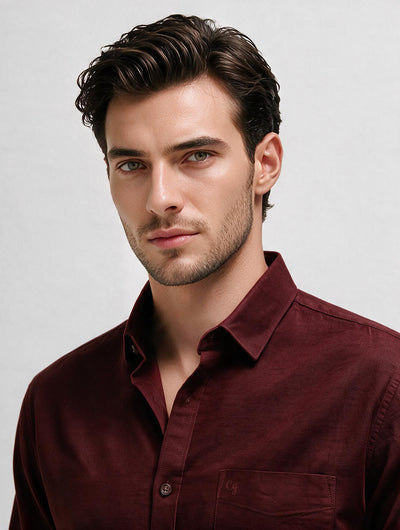 Vintage Wine Plain Casual Shirt