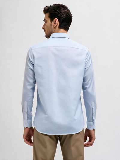 Sky Blue Plain Casual Shirt