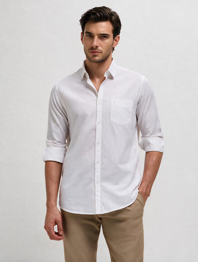White Plain Casual Shirt