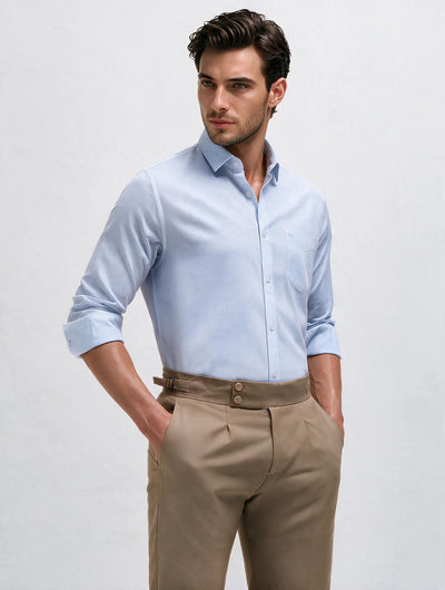 Sky Blue Plain Casual Shirt