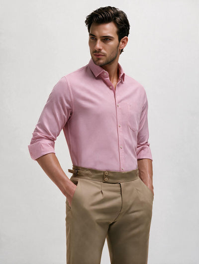 Light Pink Plain Casual Shirt
