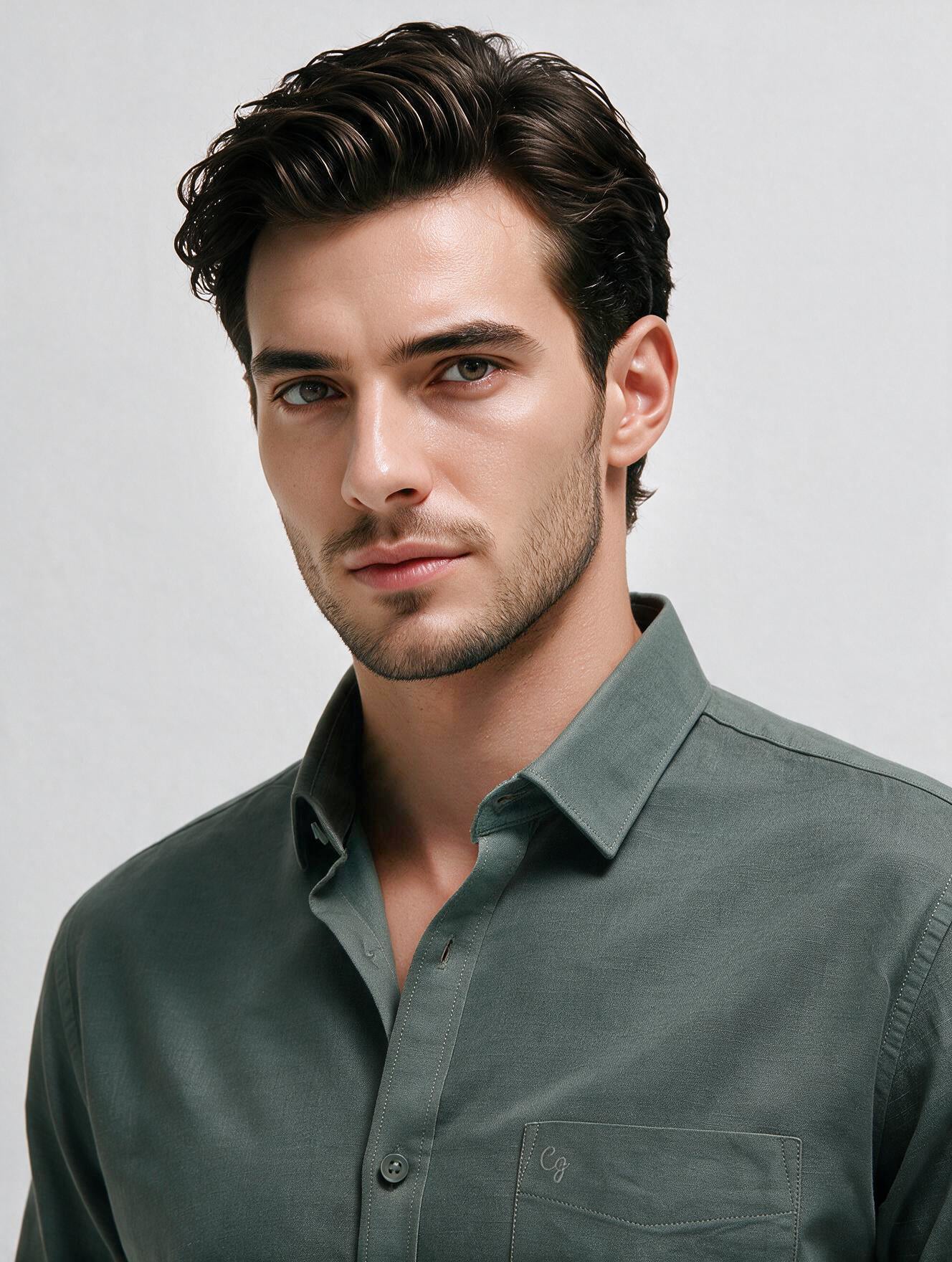 Sage Stone Plain Casual Shirt
