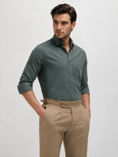 Sage Stone Plain Casual Shirt
