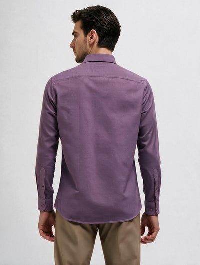 Deep Mauve Plain Casual Shirt