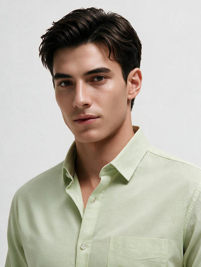 Willow Green Plain Casual Shirt