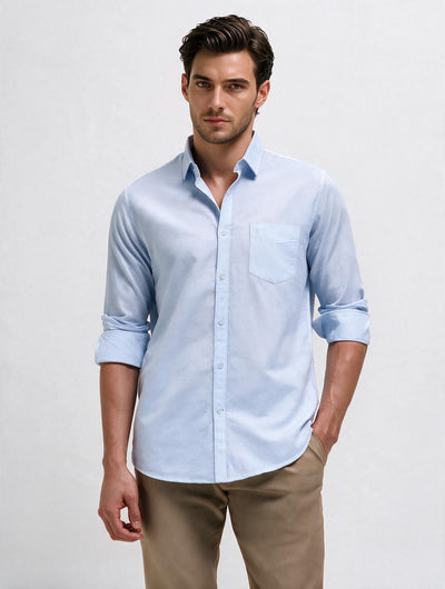 Sky Blue Plain Casual Shirt