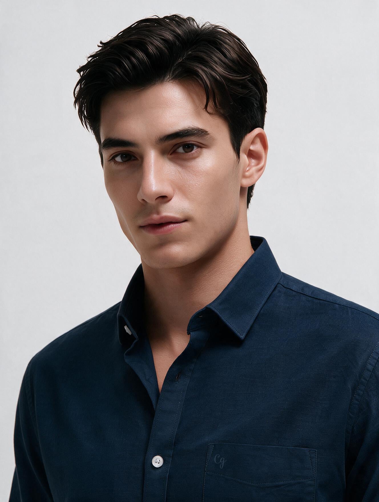 Royal Indigo Plain Casual Shirt