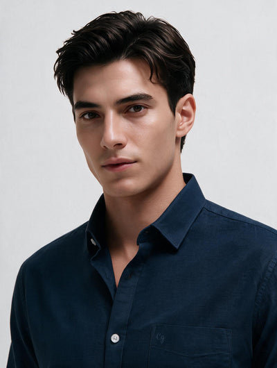 Royal Indigo Plain Casual Shirt