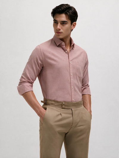 Vintage Blush Plain Casual Shirt
