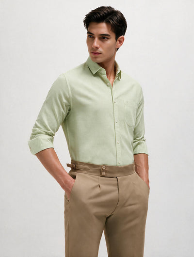 Willow Green Plain Casual Shirt