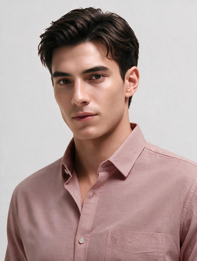 Vintage Blush Plain Casual Shirt