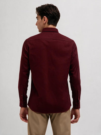Crimson Oak Plain Casual Shirt