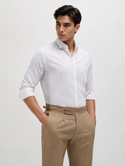 Classic Ivory Plain Casual Shirt