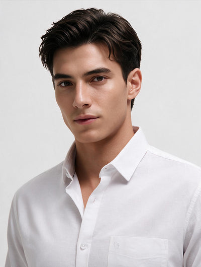 Classic Ivory Plain Casual Shirt