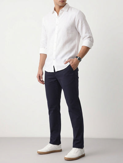 Ink Navy Solid Casual Trousers