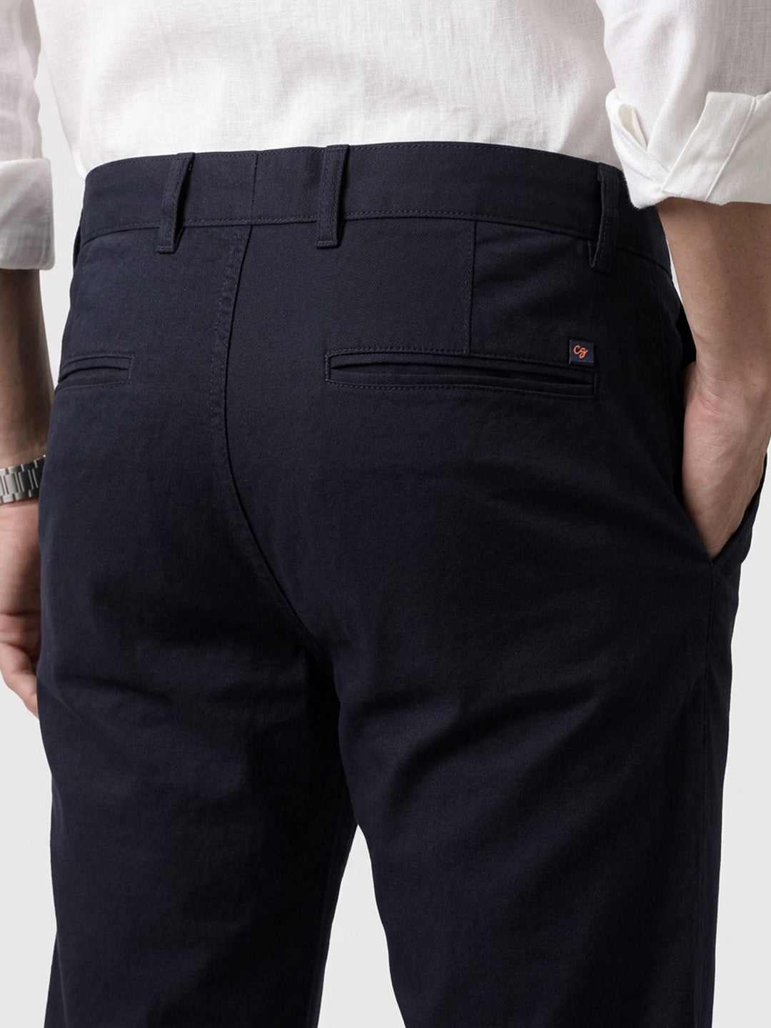 Ink Navy Solid Casual Trousers