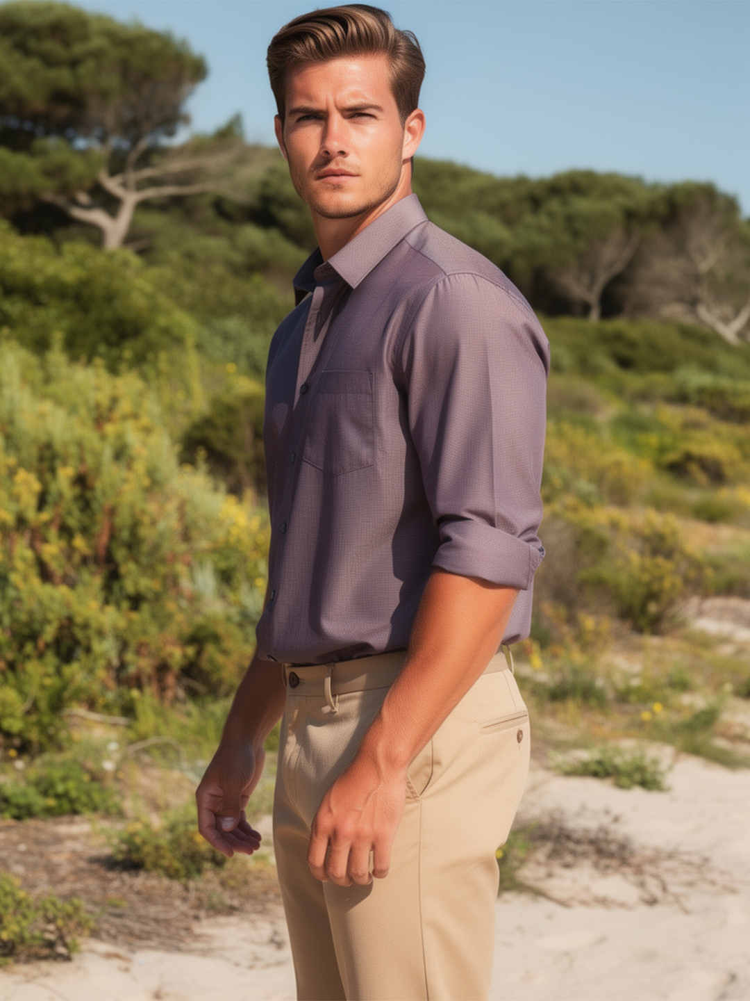Burnt Mocha Printed Casual Shirt