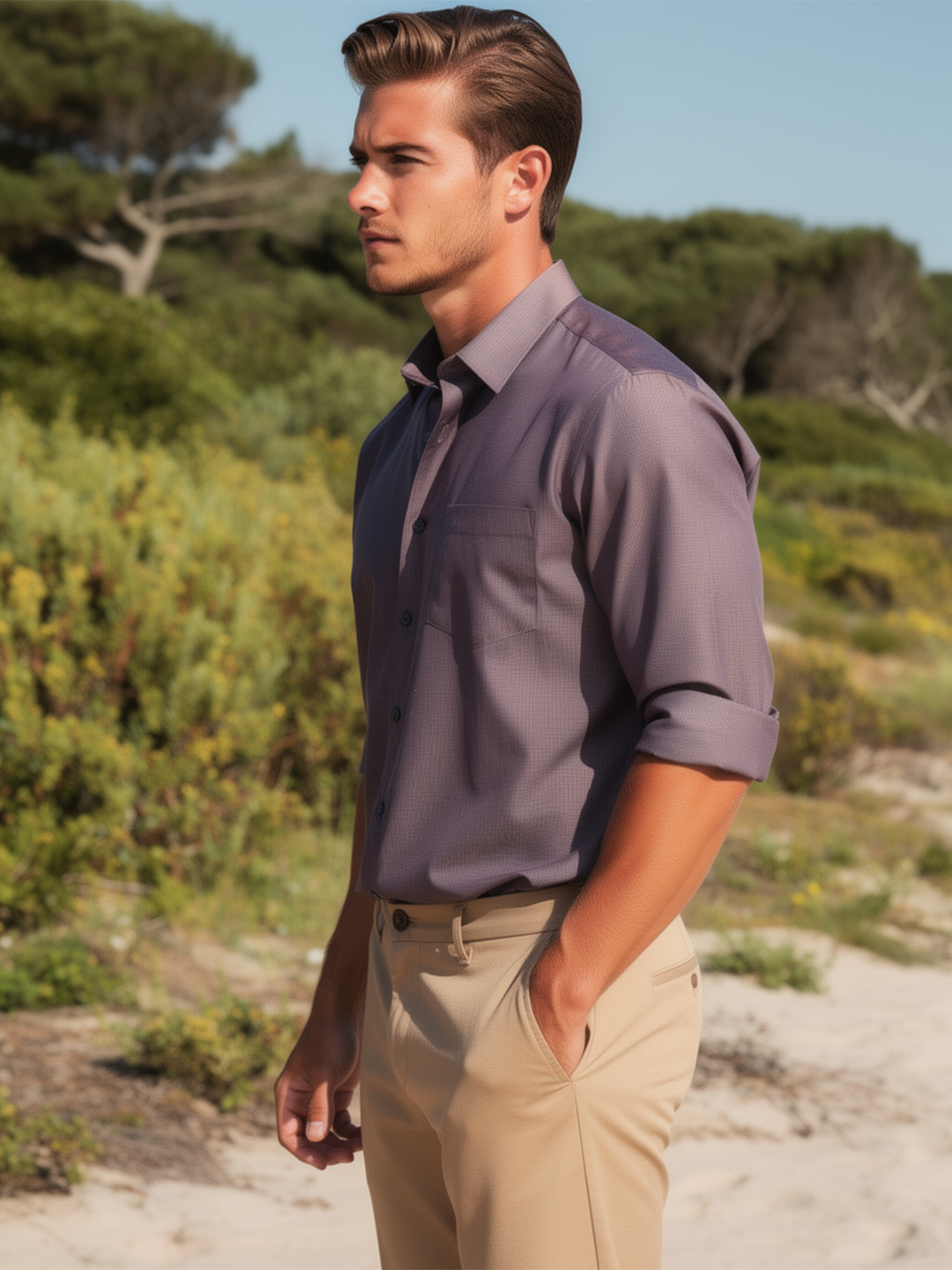 Burnt Mocha Printed Casual Shirt